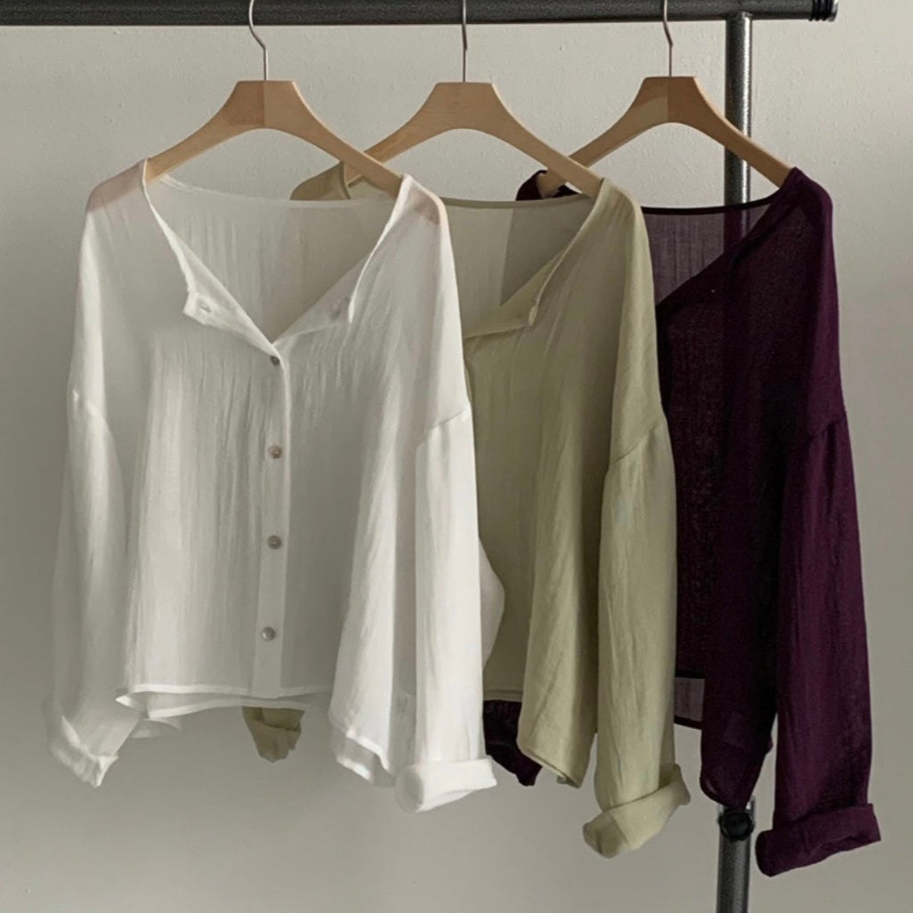 (Premium) Linen Open Blouse