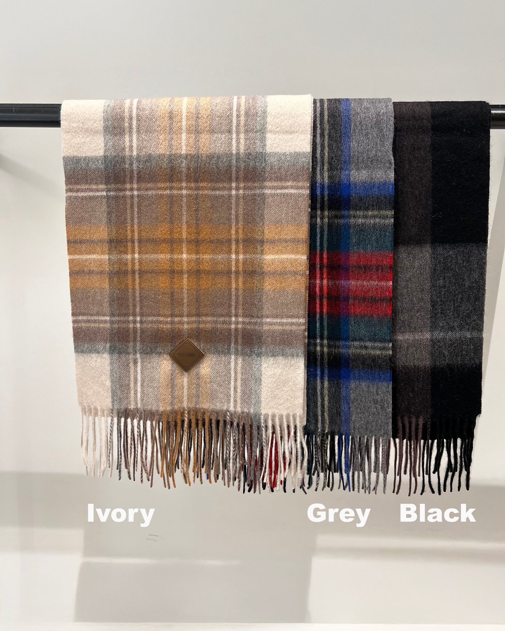 (Premium) 100% Wool - Chequered Scarf