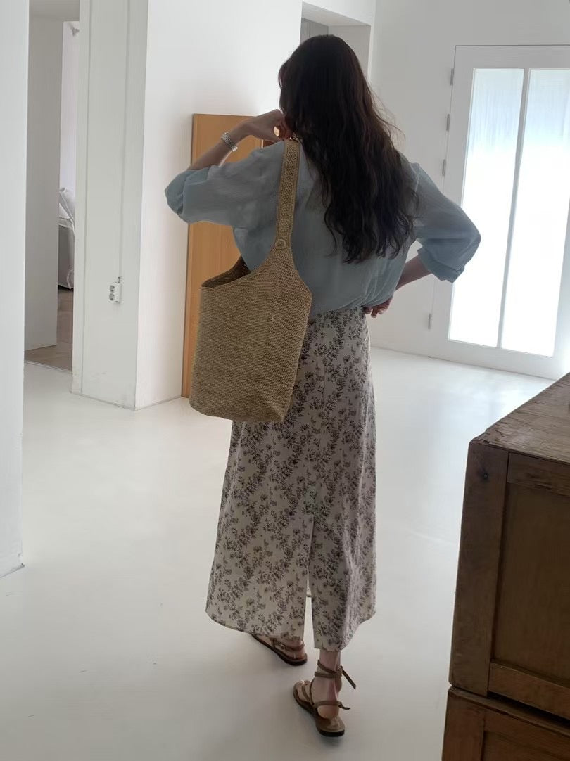 (Premium) Floral Pattern Chiffon Skirt
