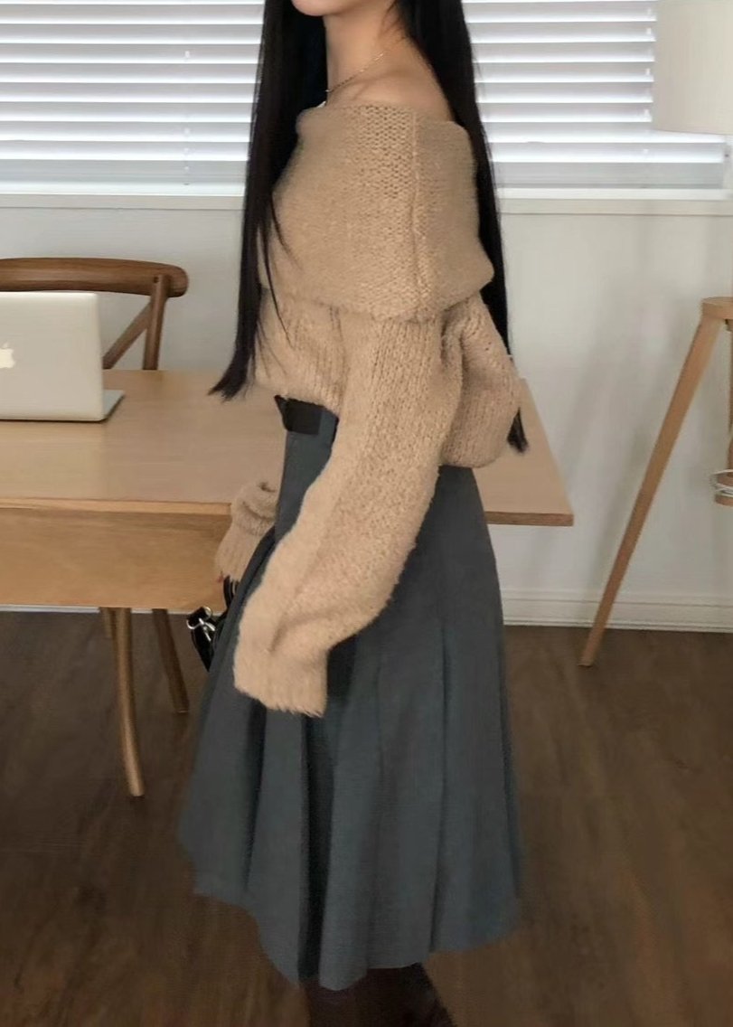 (Premium) Off-Shoulder Sweater