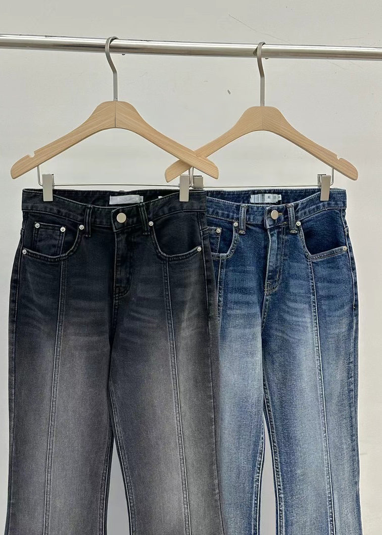 (Premium) Boot-Cut Pleated Jeans