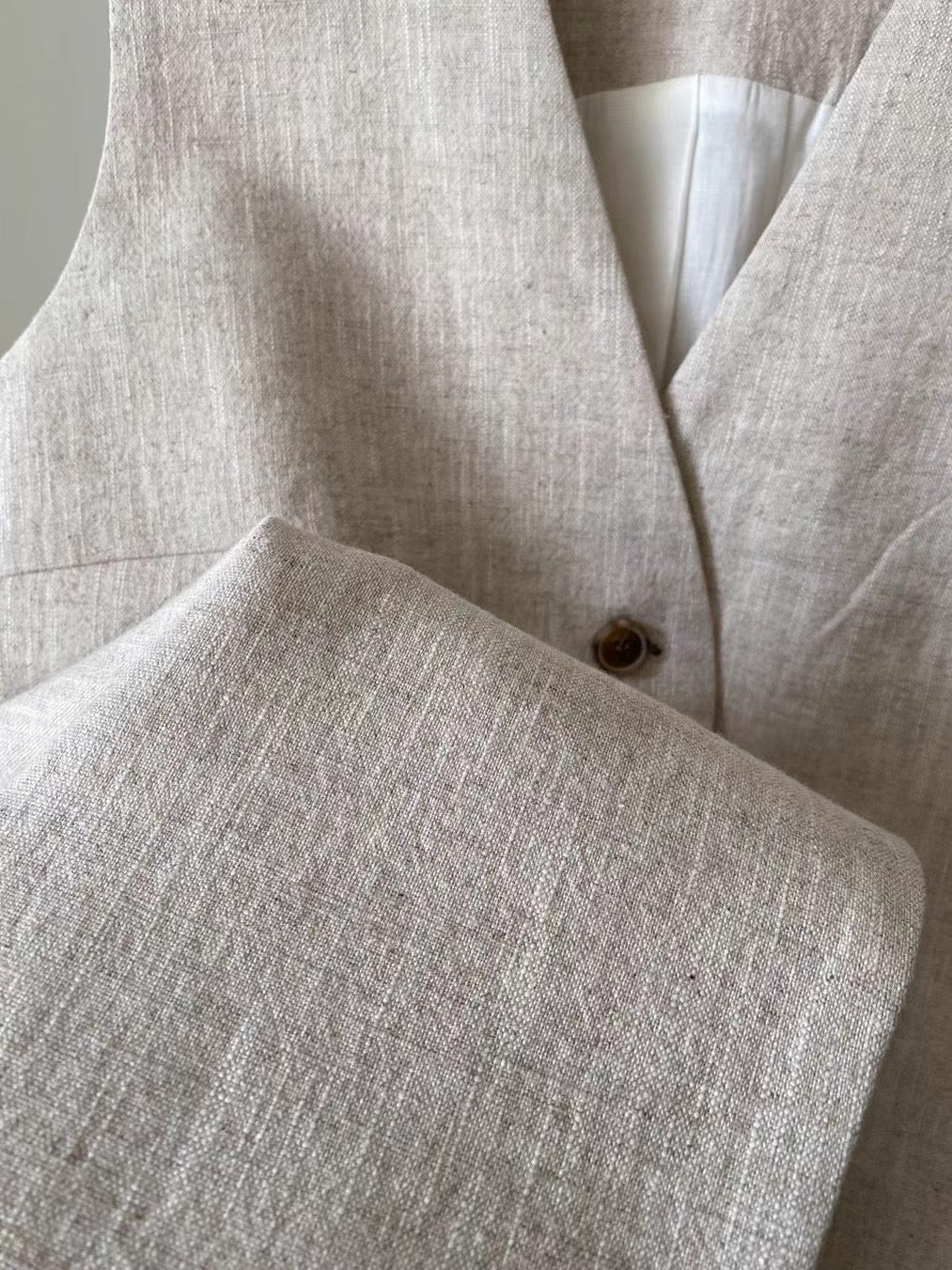 (Premium) Linen Waistcoat w/ Shorts Set