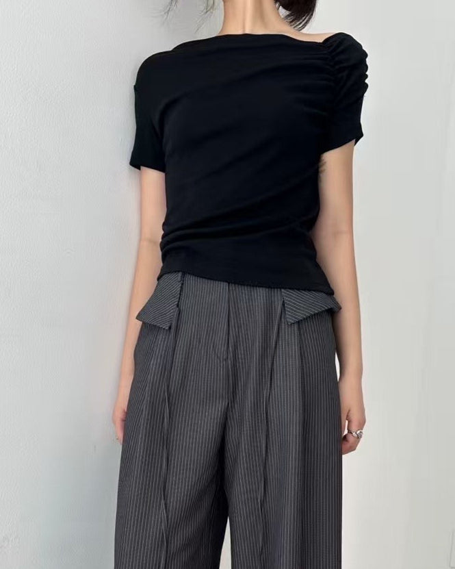 (Premium) Asymmetrical Collar Tee