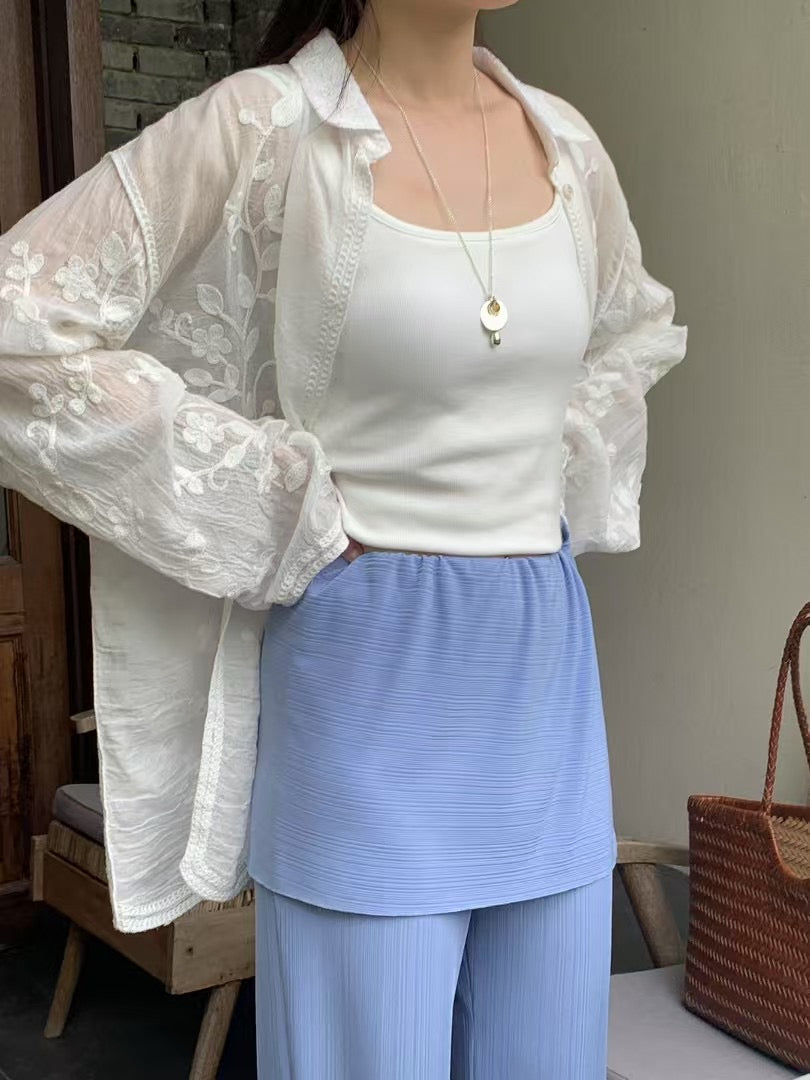 (Premium) Embroidered Linen Shirt