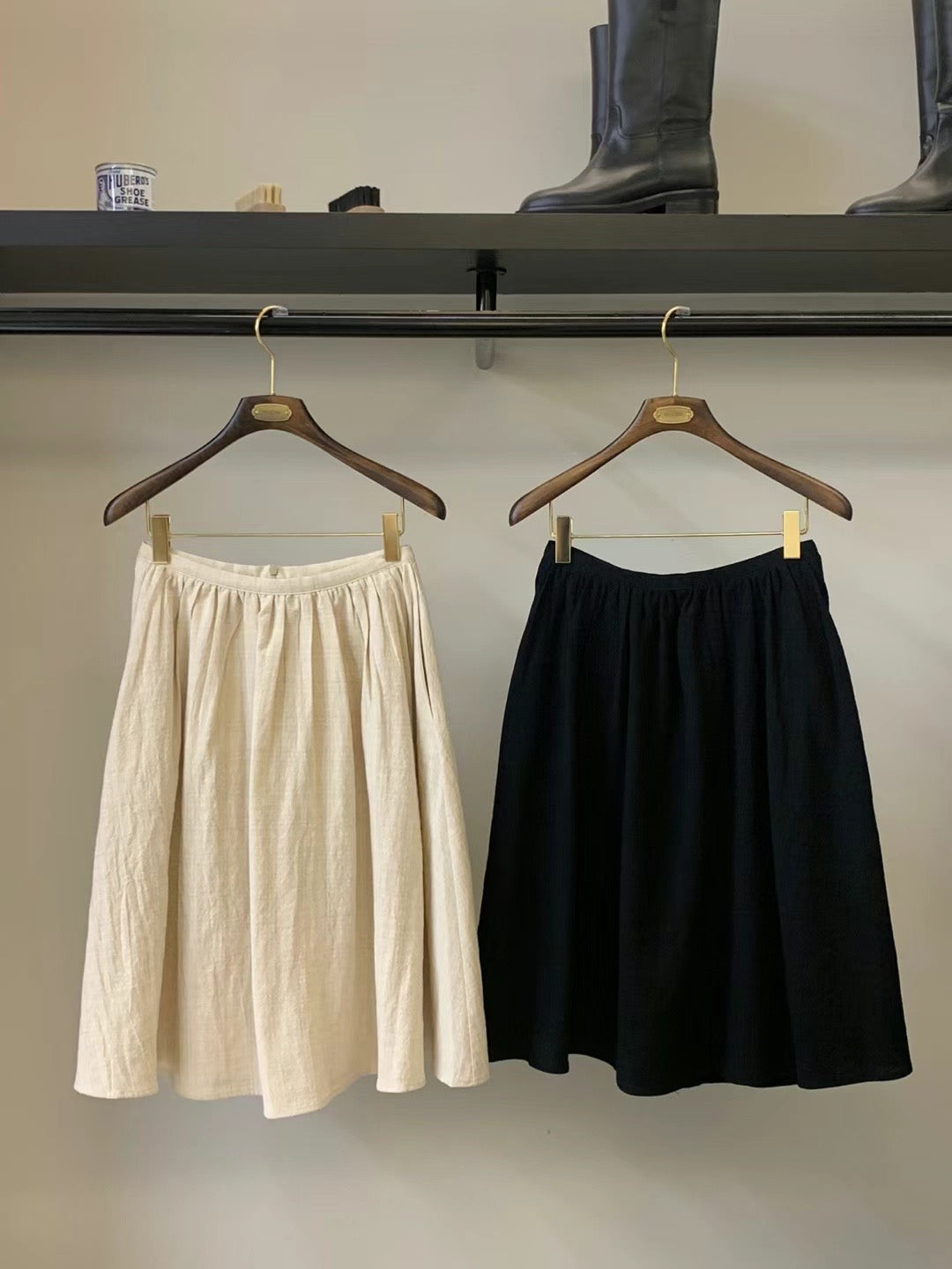 (Premium) Cotton Linen Semi-Circular Skirt