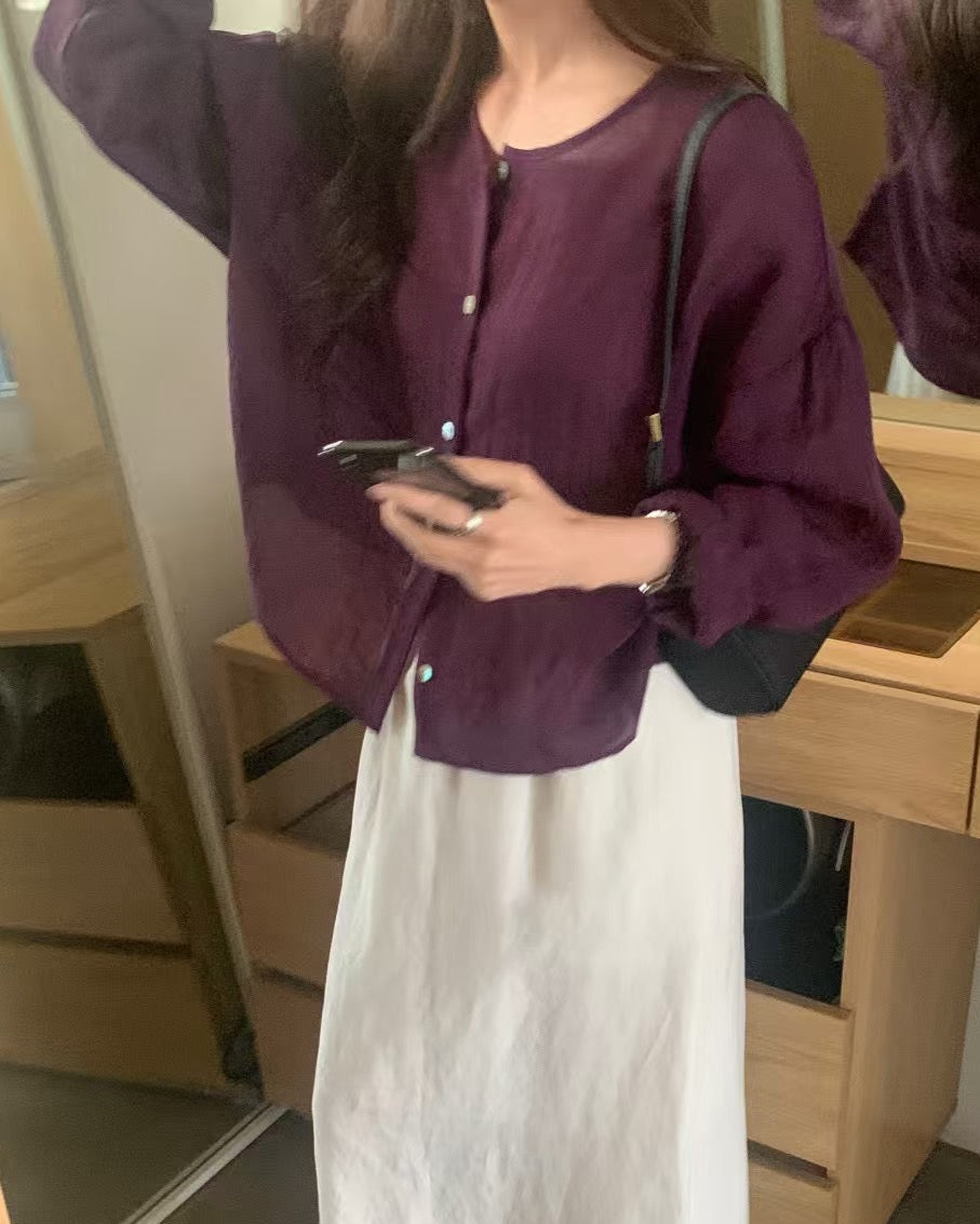 (Premium) Linen Open Blouse