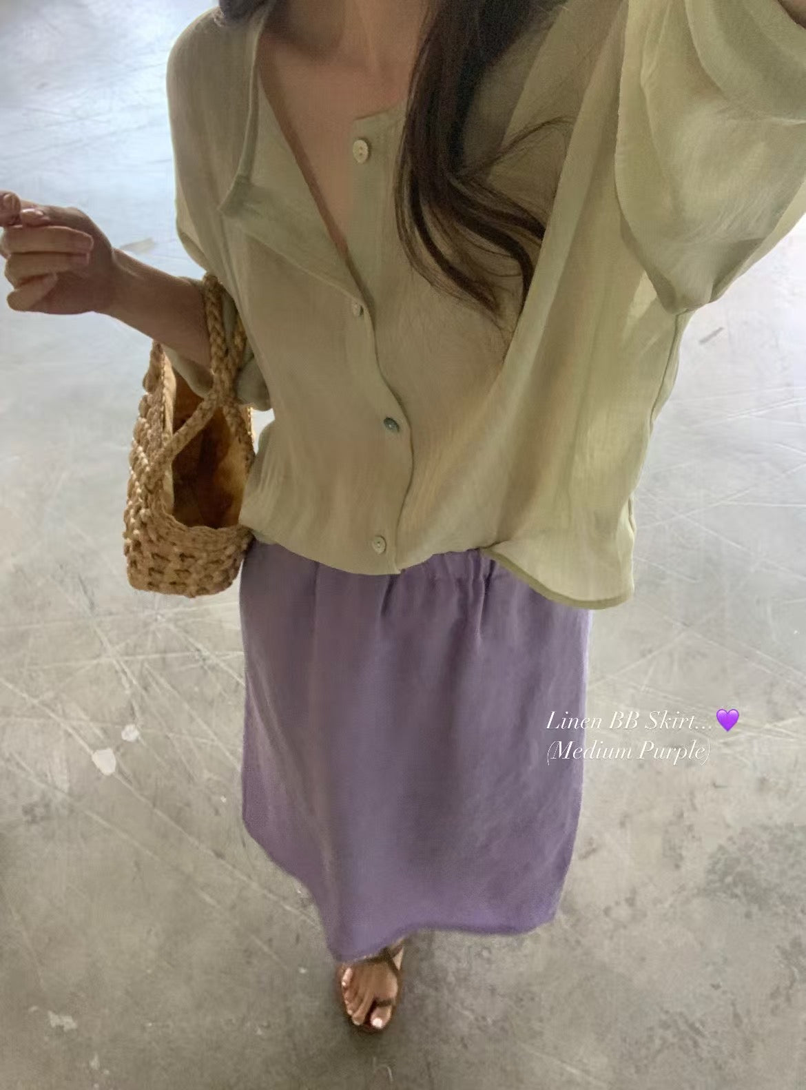 (Premium) Linen Open Blouse