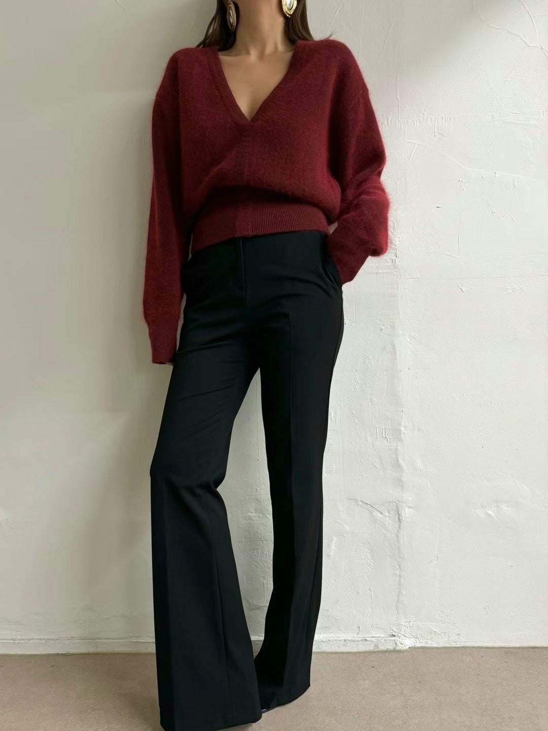 (Premium)  Tied-Neck 2-Ways Sweater