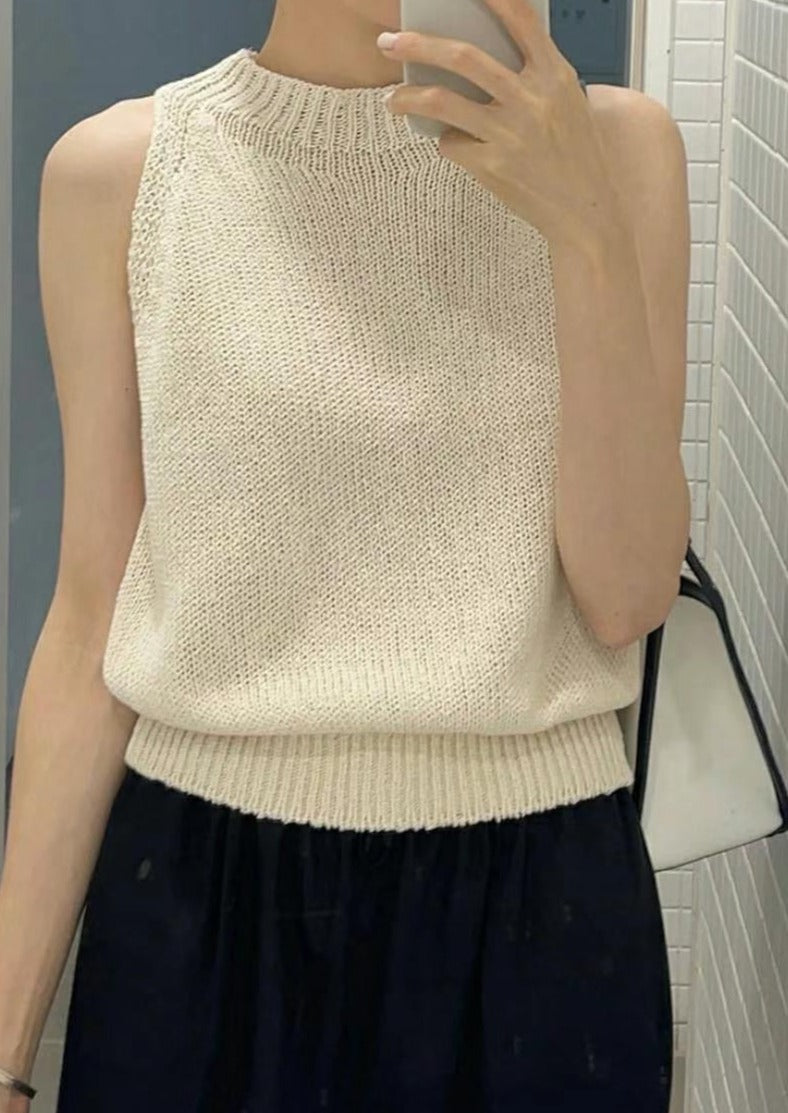 (Premium) Halter Neck Knit Vest