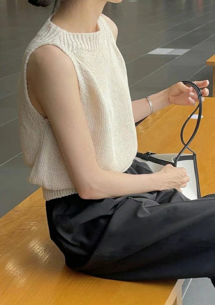 (Premium) Halter Neck Knit Vest