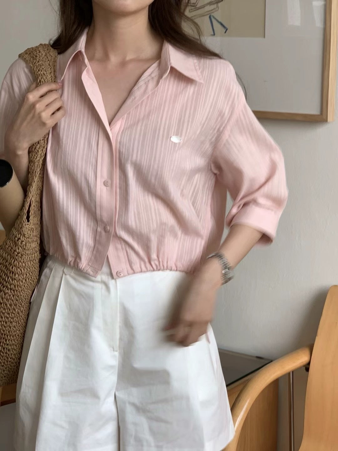 (Premium) See Through Striped Shirt