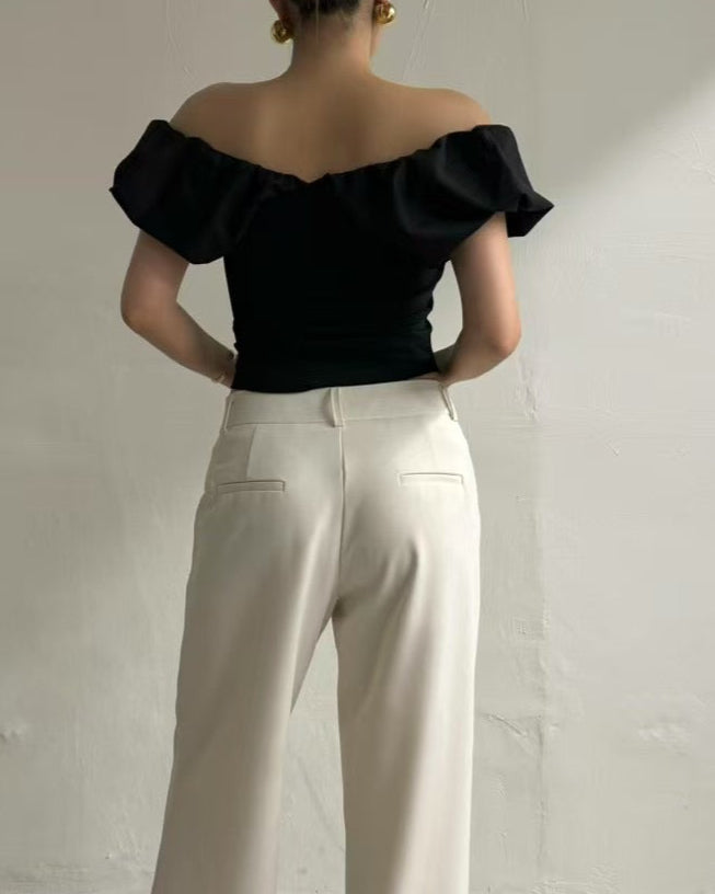 (Premium) Bubble Off-Shoulder Blouse