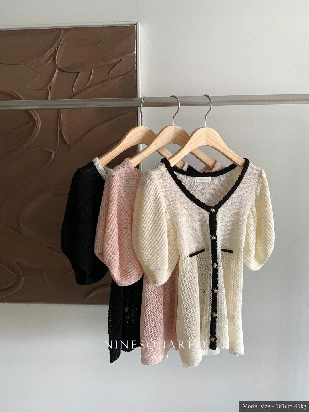 (Premium) Ninesquared - Puff Sleeves Knit Top