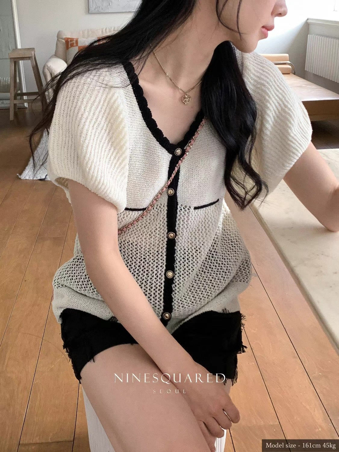 (Premium) Ninesquared - Puff Sleeves Knit Top