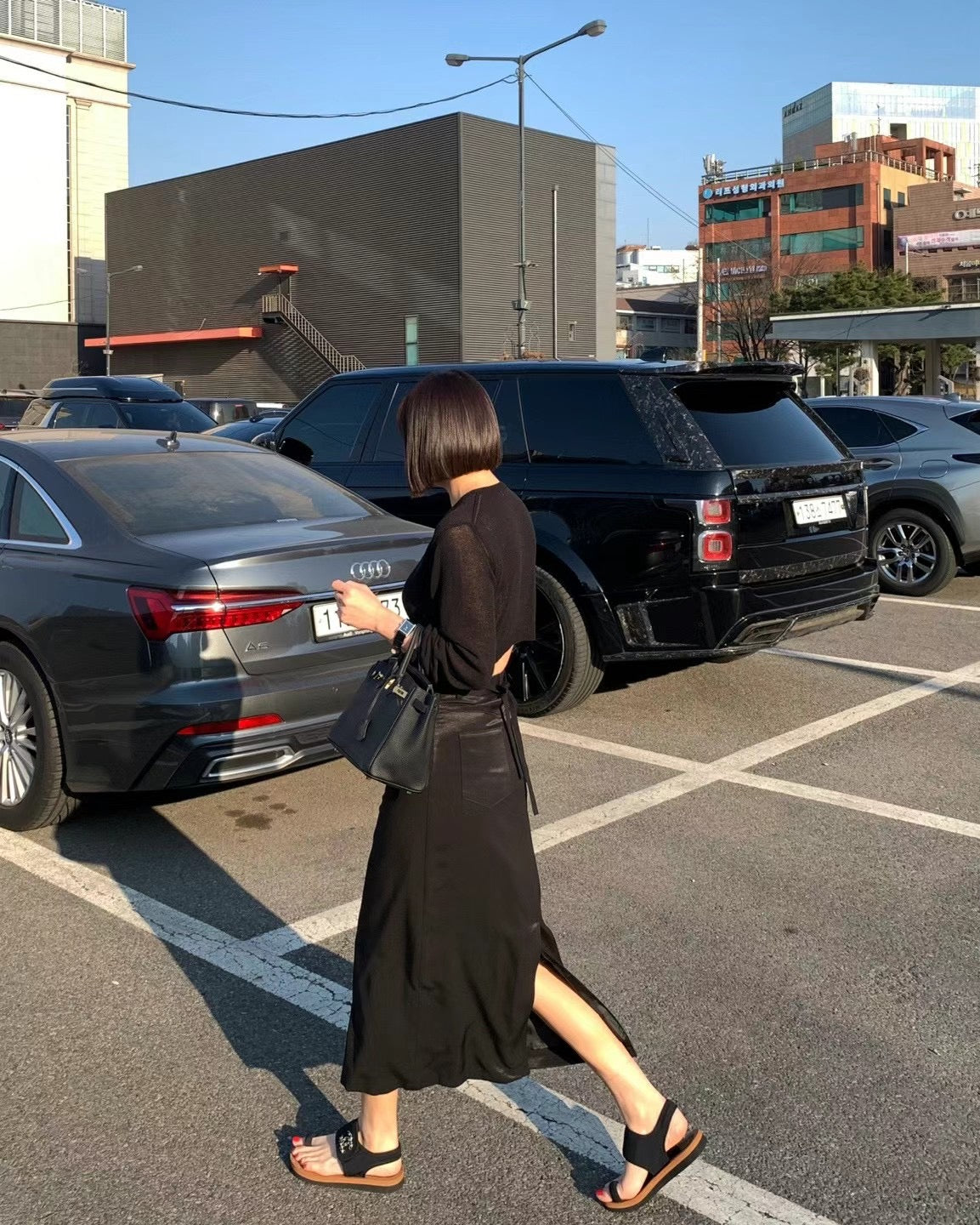 (Premium) Glossy Pencil Skirt