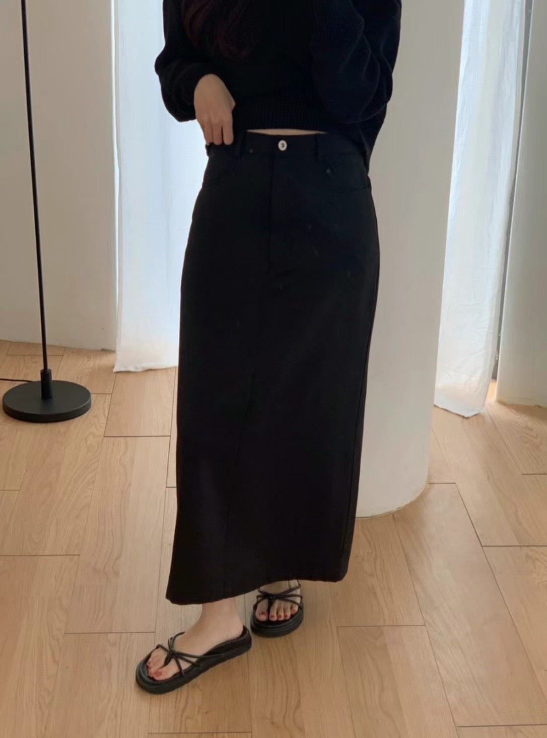 (Premium) Glossy Pencil Skirt