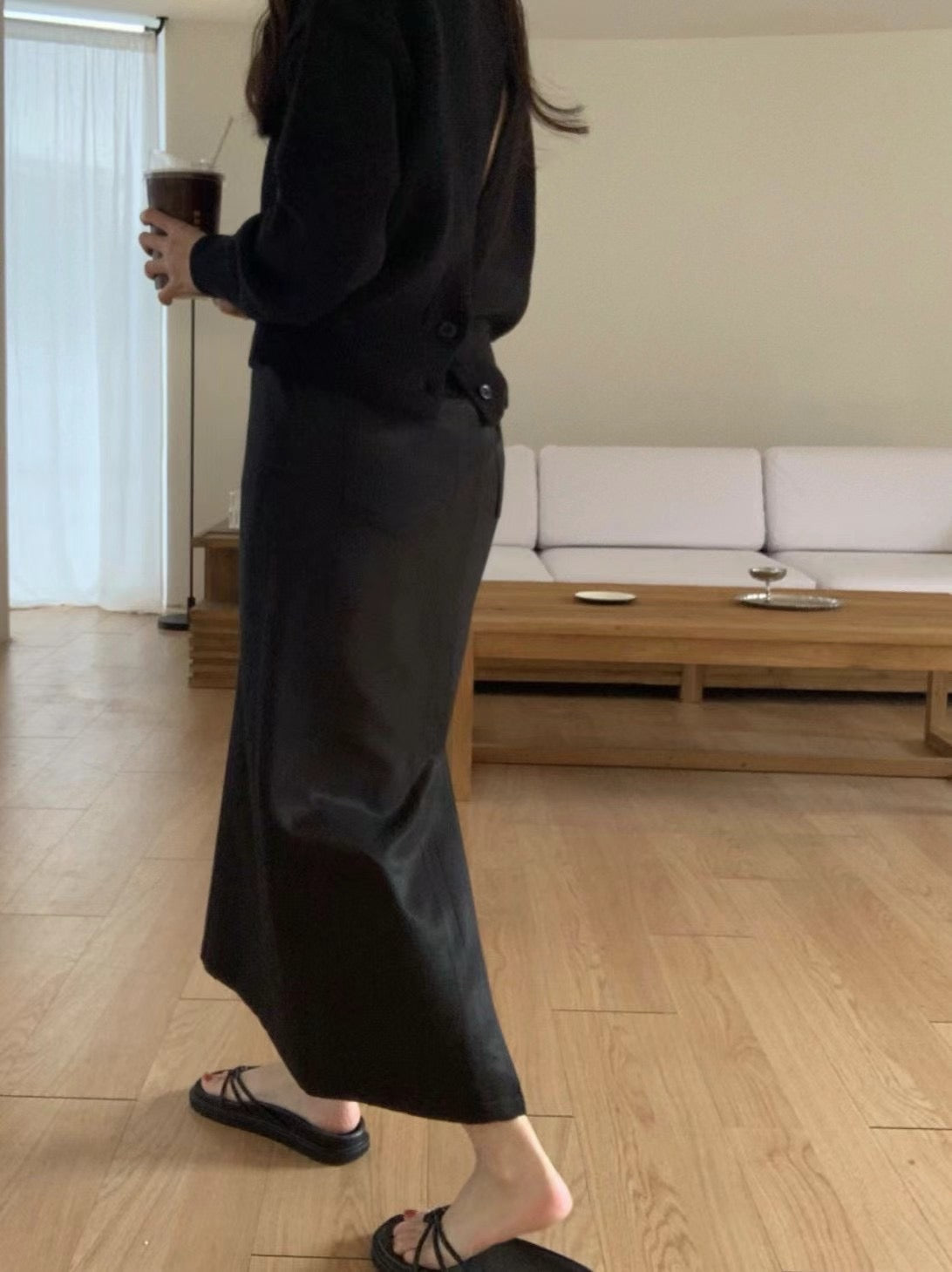 (Premium) Glossy Pencil Skirt