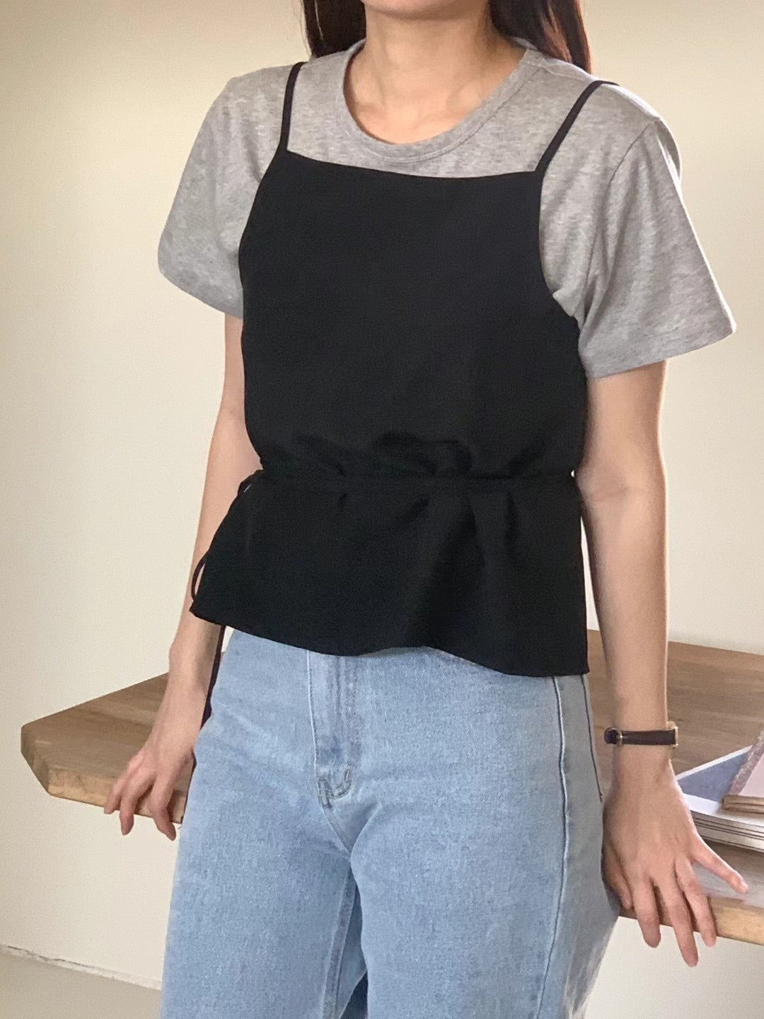 (Premium) Wrapped Camisole Tee Set
