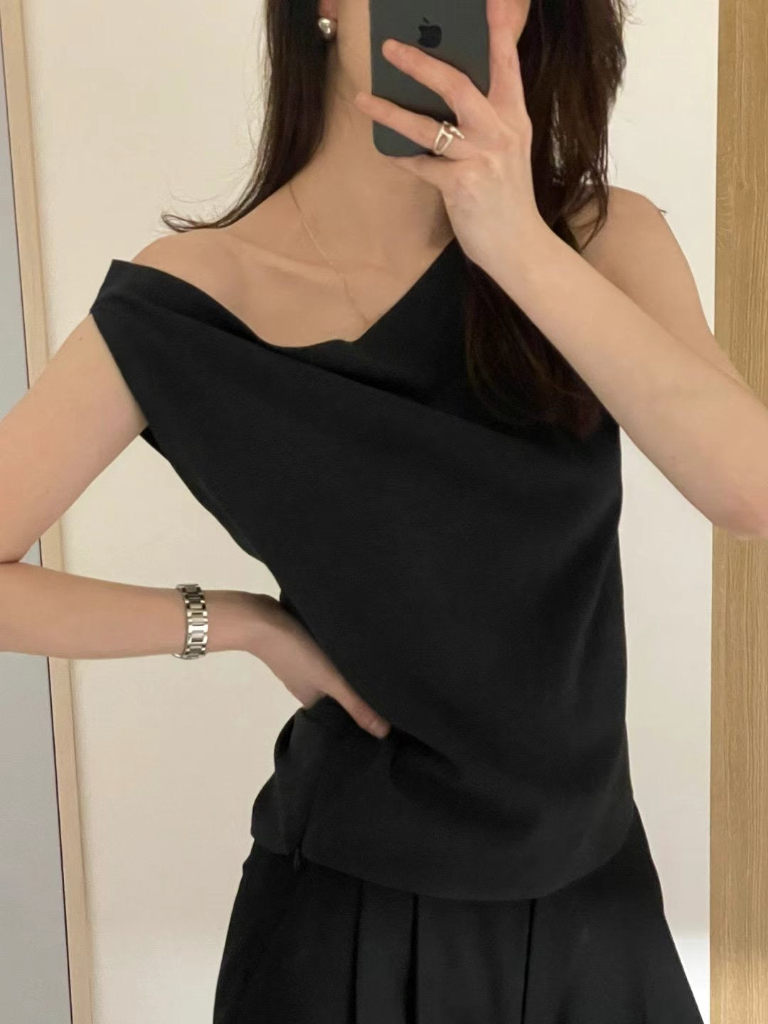 (Premium) Boat Neck Sleeveless Top