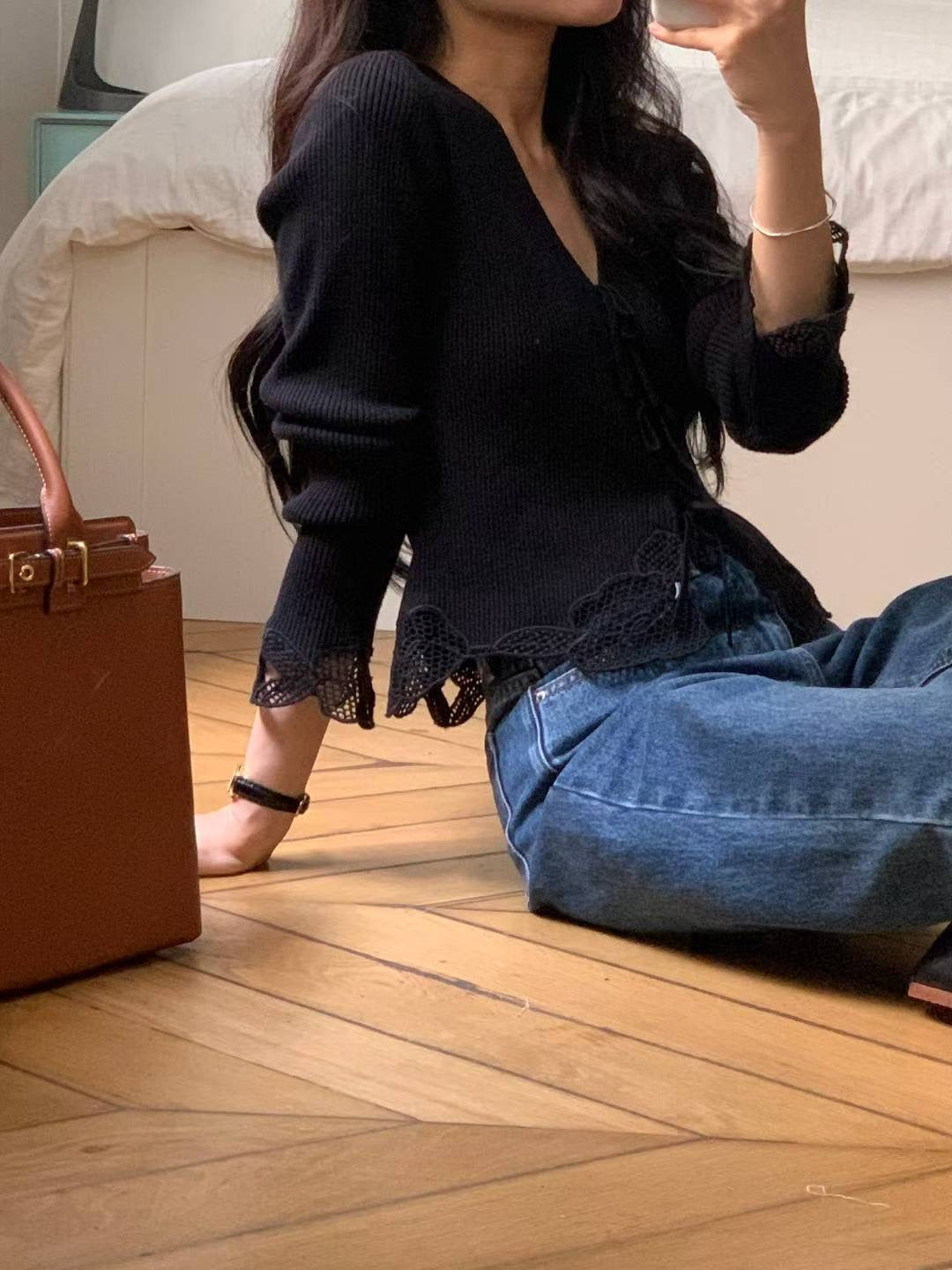 (Premium) Embroidered Knit Blouse