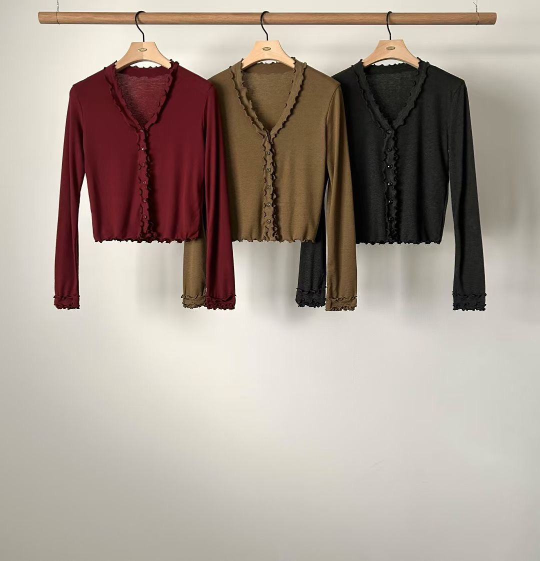 (Premium) Ruffles Tee Cardigan