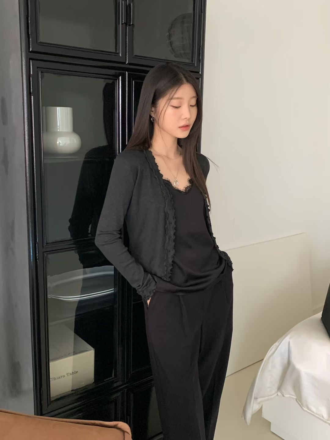 (Premium) Ruffles Tee Cardigan