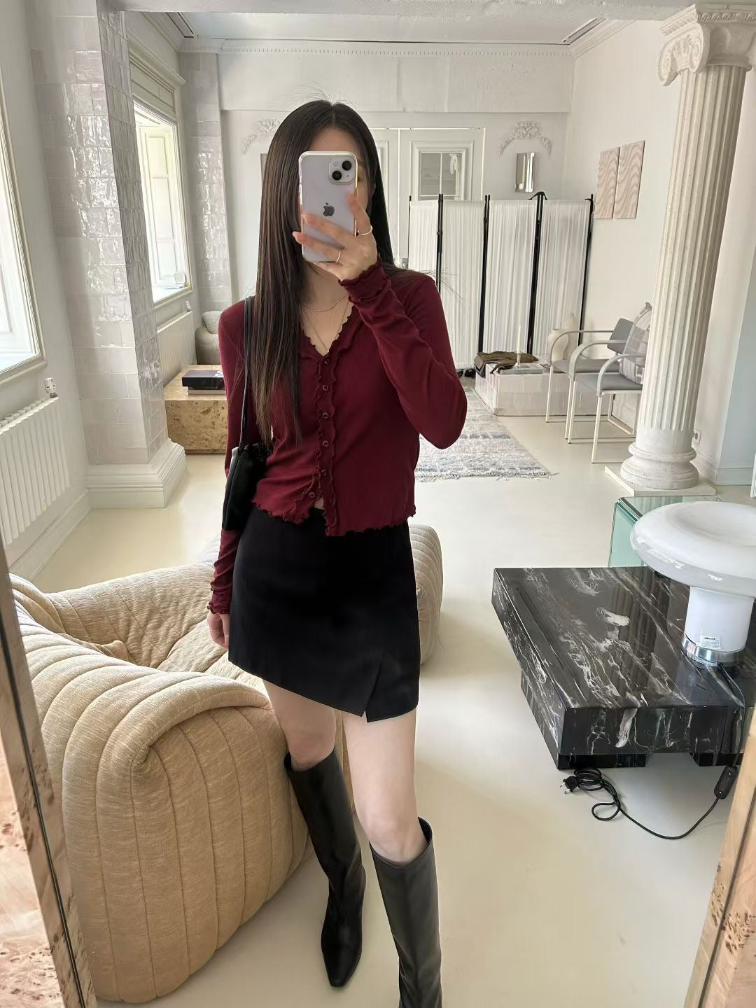 (Premium) Ruffles Tee Cardigan