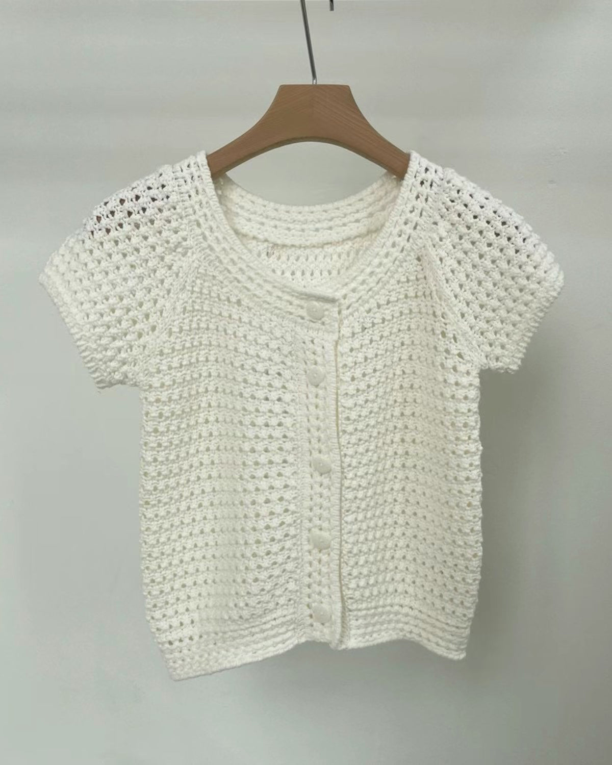 (Premium) Crochet 2-Ways Open Knit Blouse