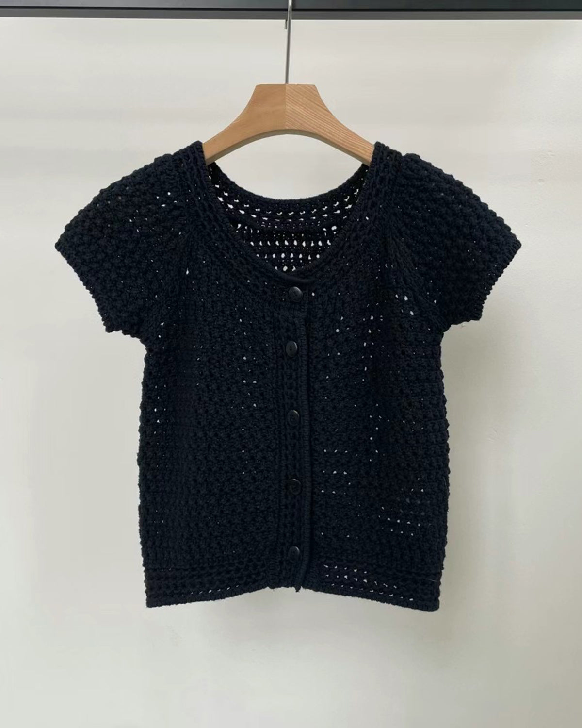 (Premium) Crochet 2-Ways Open Knit Blouse