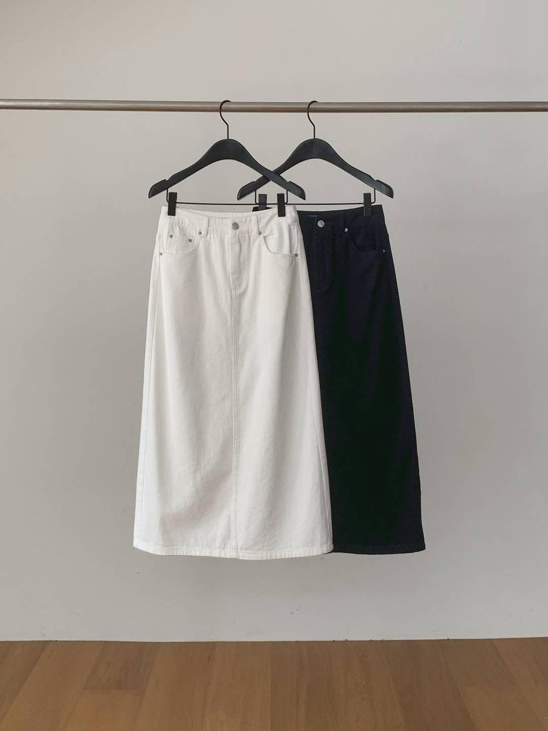 (Premium) Denim A-Line Skirt