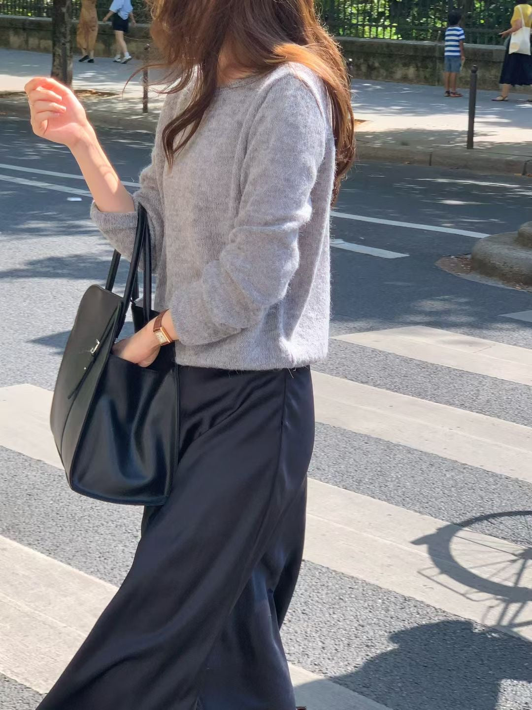 Satin Midi Length Skirt