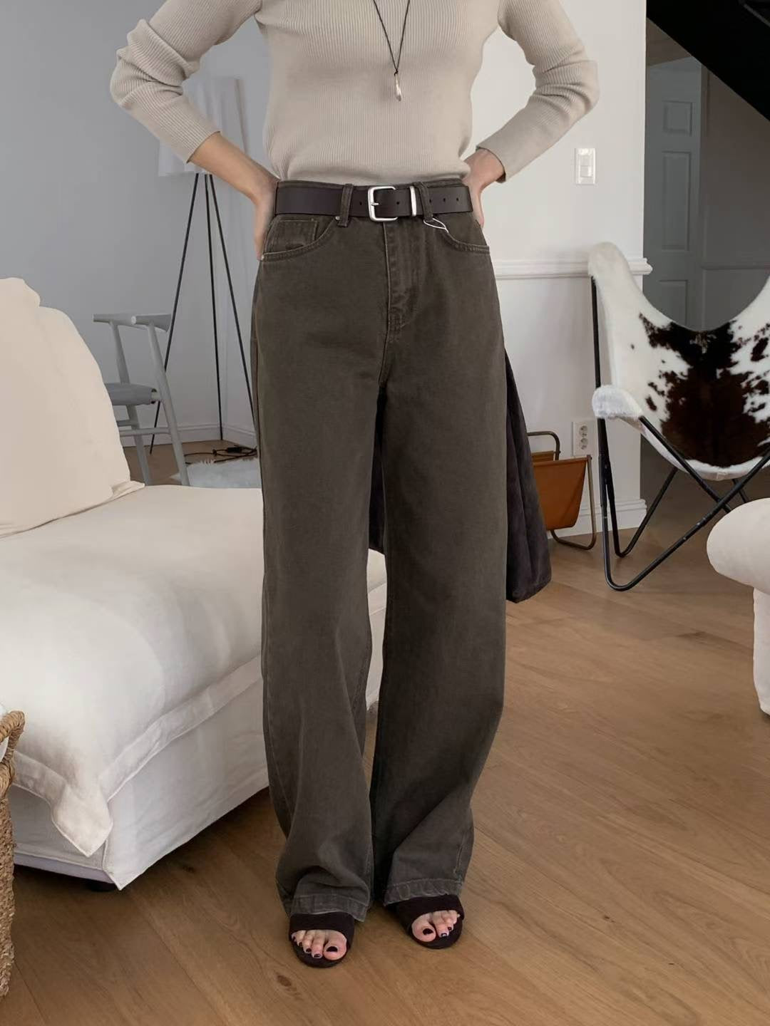 Earth Tone Pencil Jeans