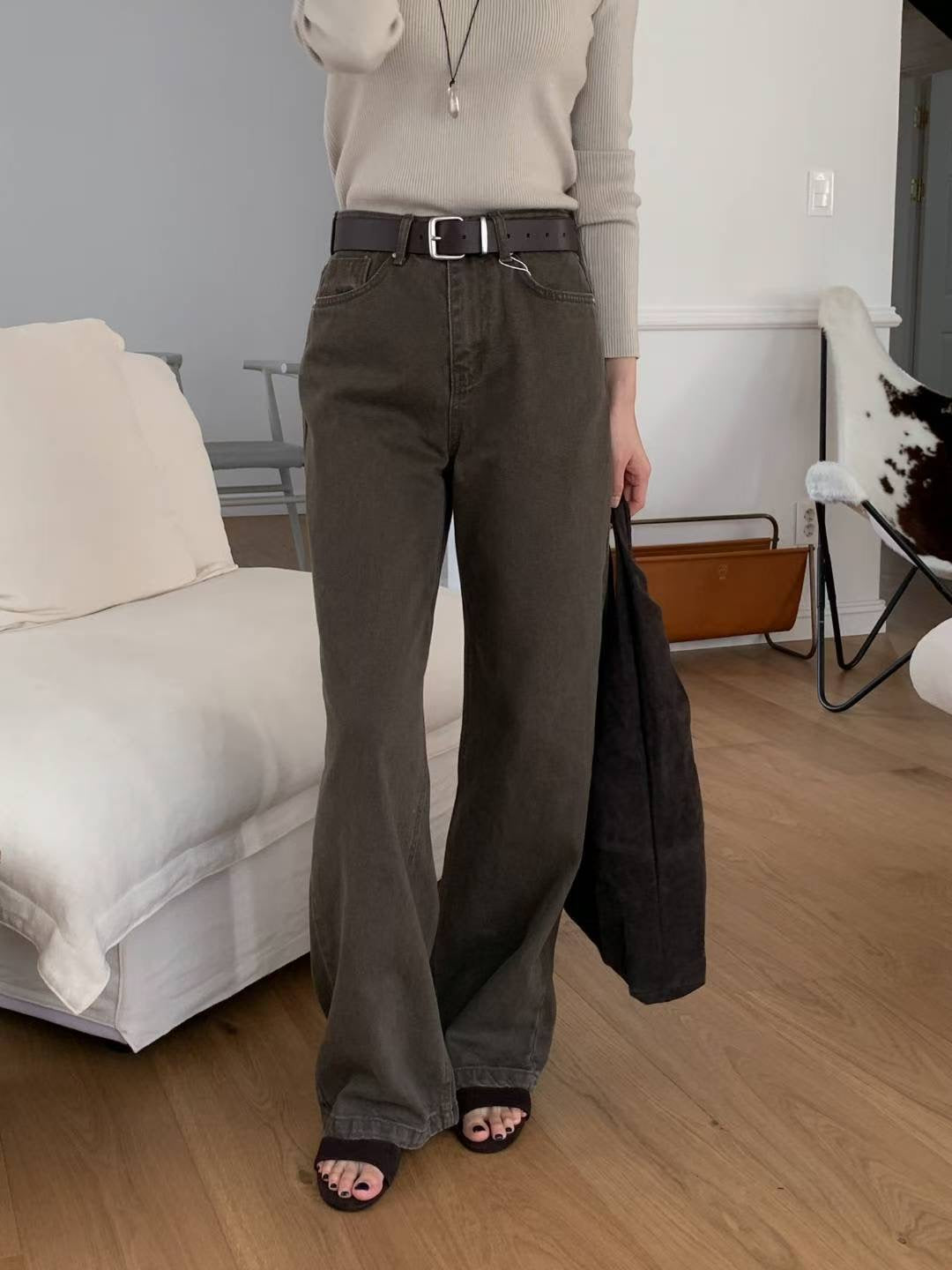 Earth Tone Pencil Jeans