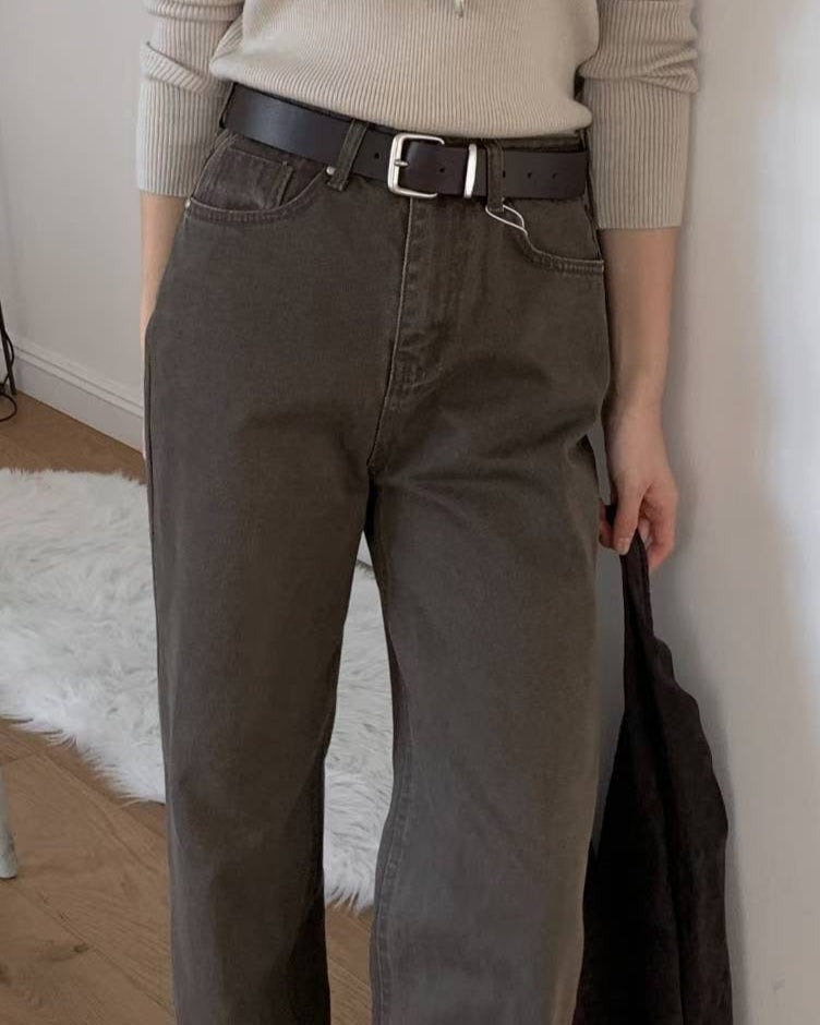 Cow Leather Wide Belt