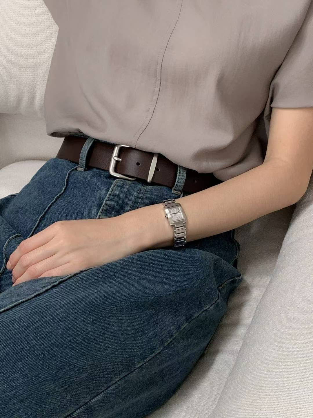 Cow Leather Wide Belt