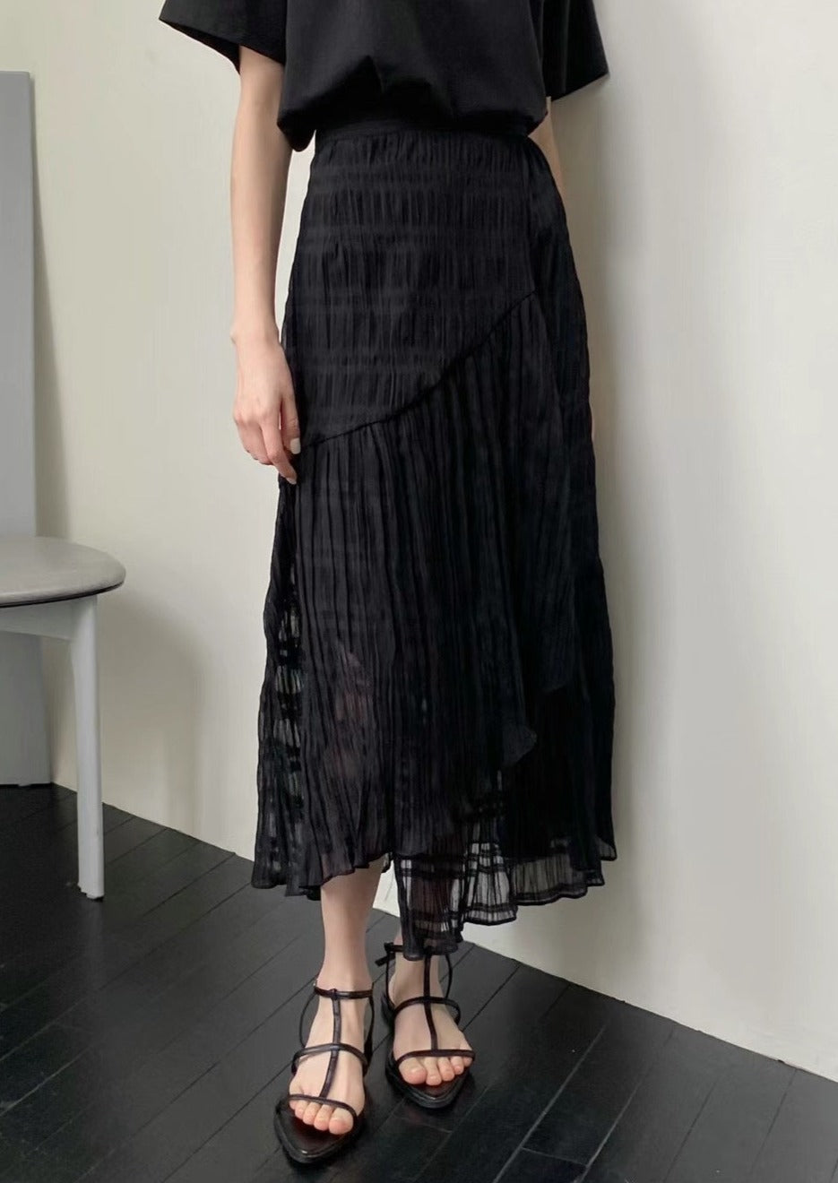 (Premium) Wrinkled Wrapped Skirt
