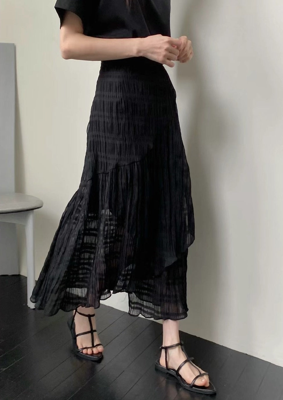 (Premium) Wrinkled Wrapped Skirt
