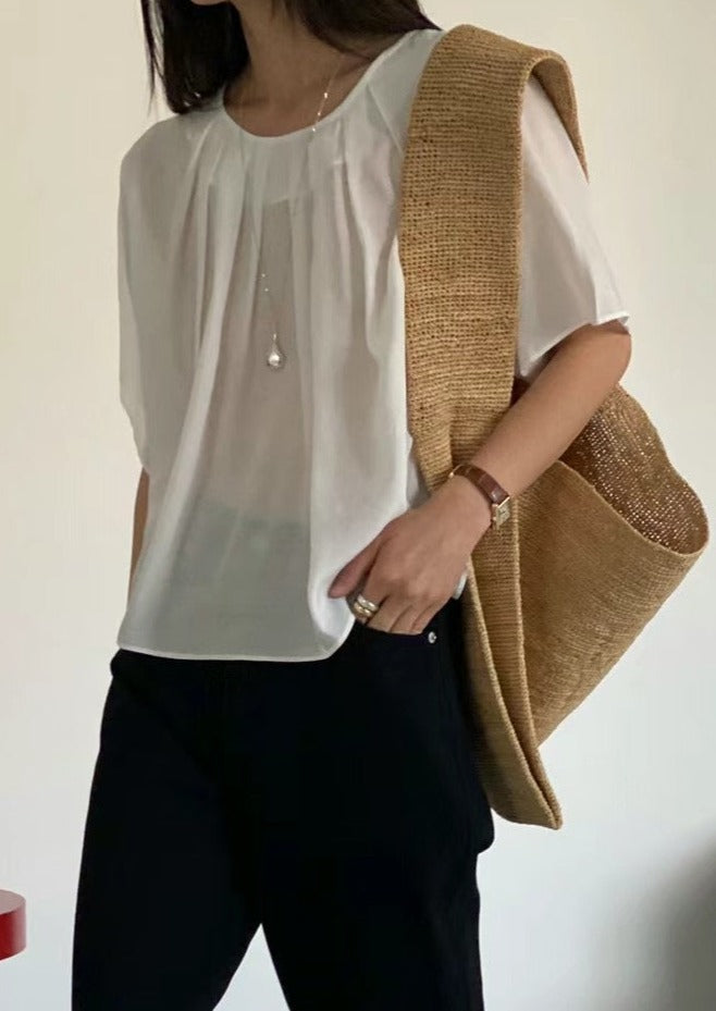 (Premium) Tied Back Blouse