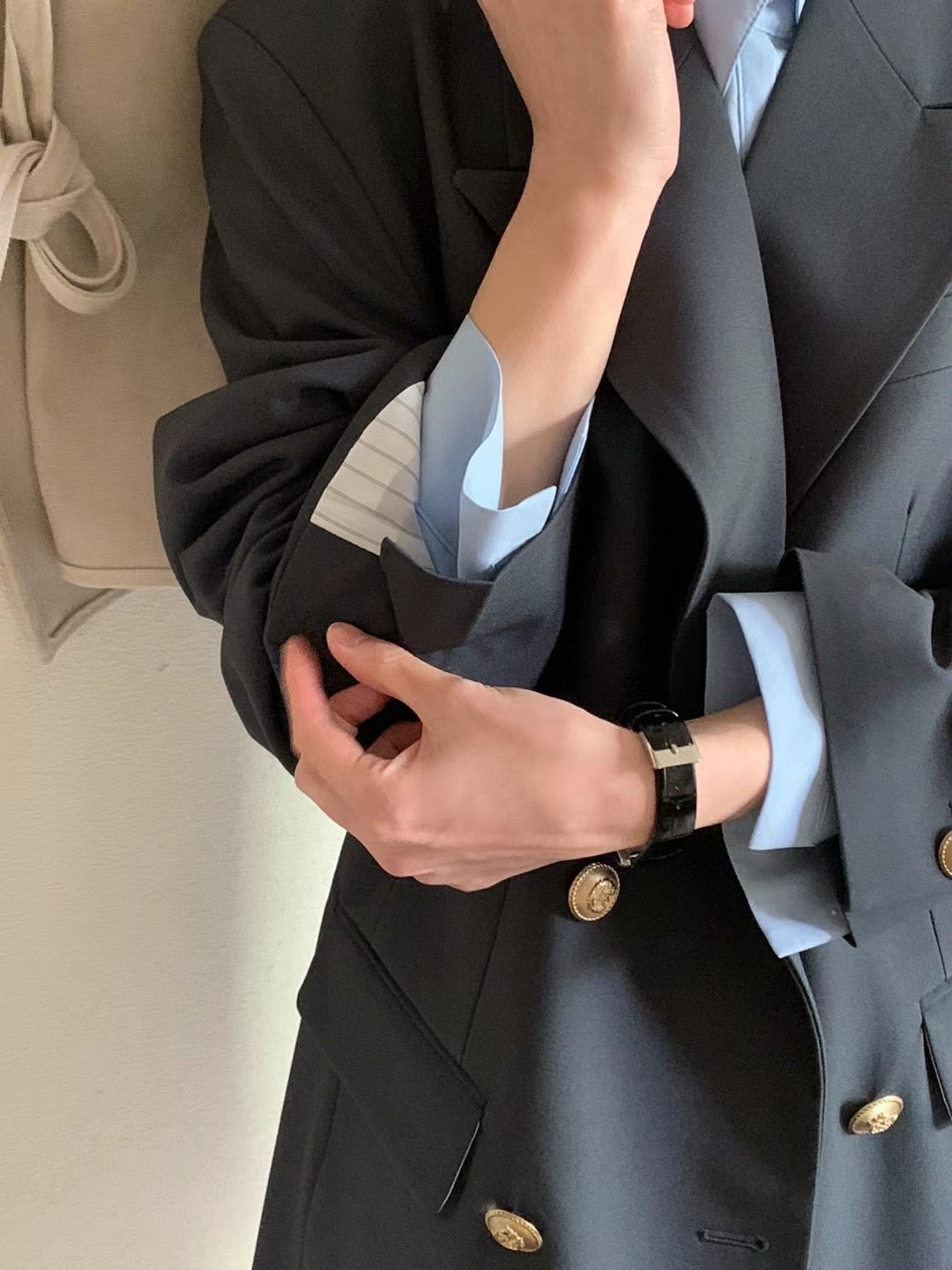 (Premium) Vintage Gold Buttons Blazer