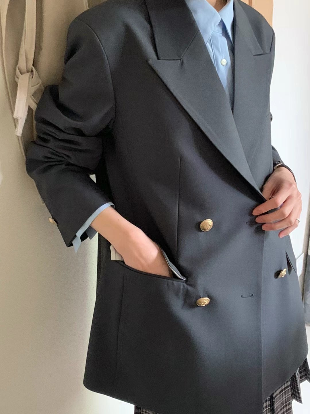 (Premium) Vintage Gold Buttons Blazer