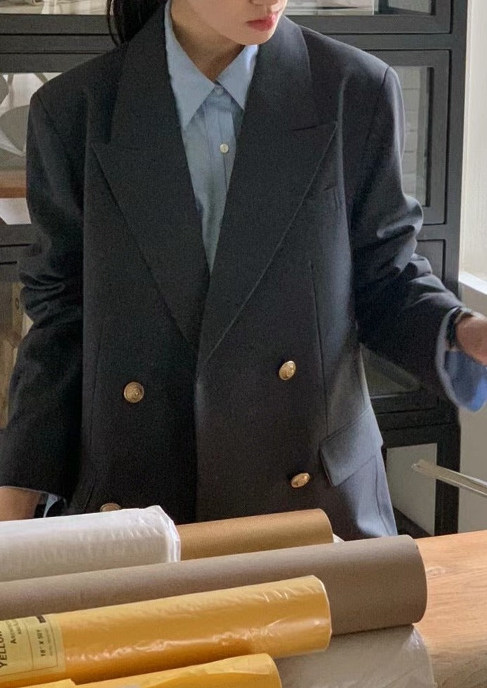 (Premium) Vintage Gold Buttons Blazer