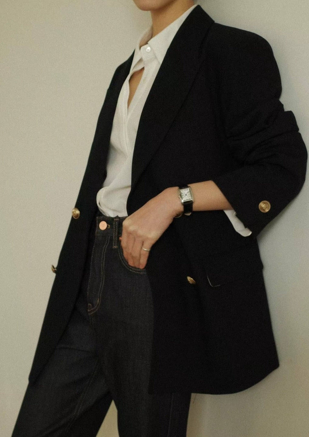 (Premium) Vintage Gold Buttons Blazer