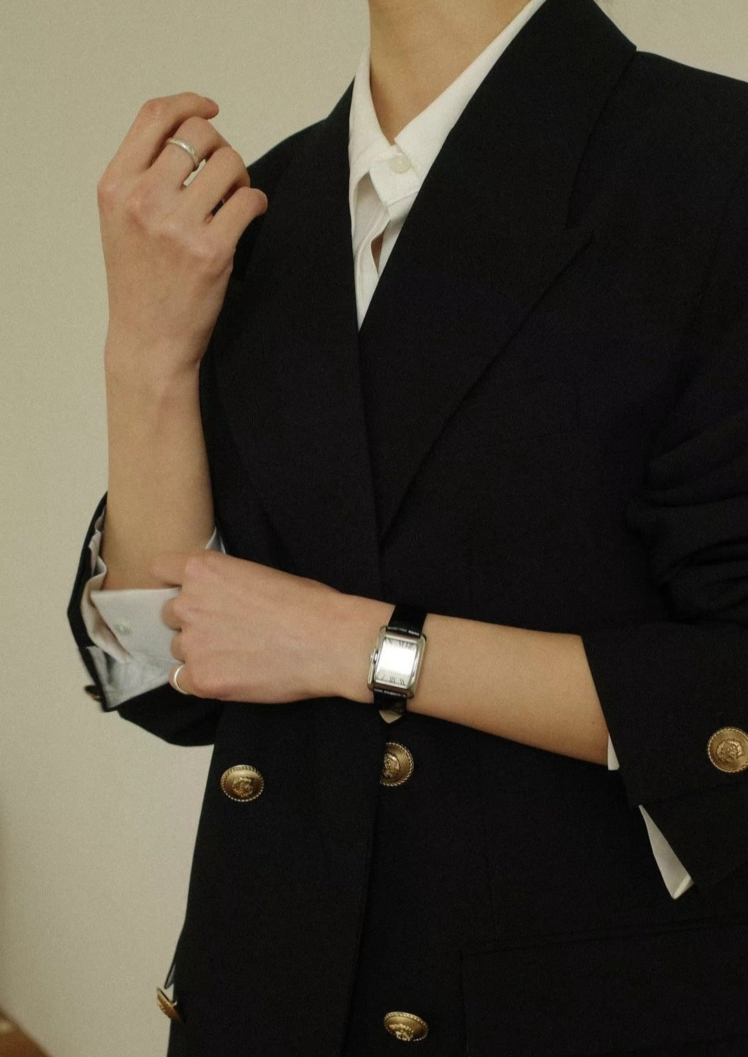 (Premium) Vintage Gold Buttons Blazer