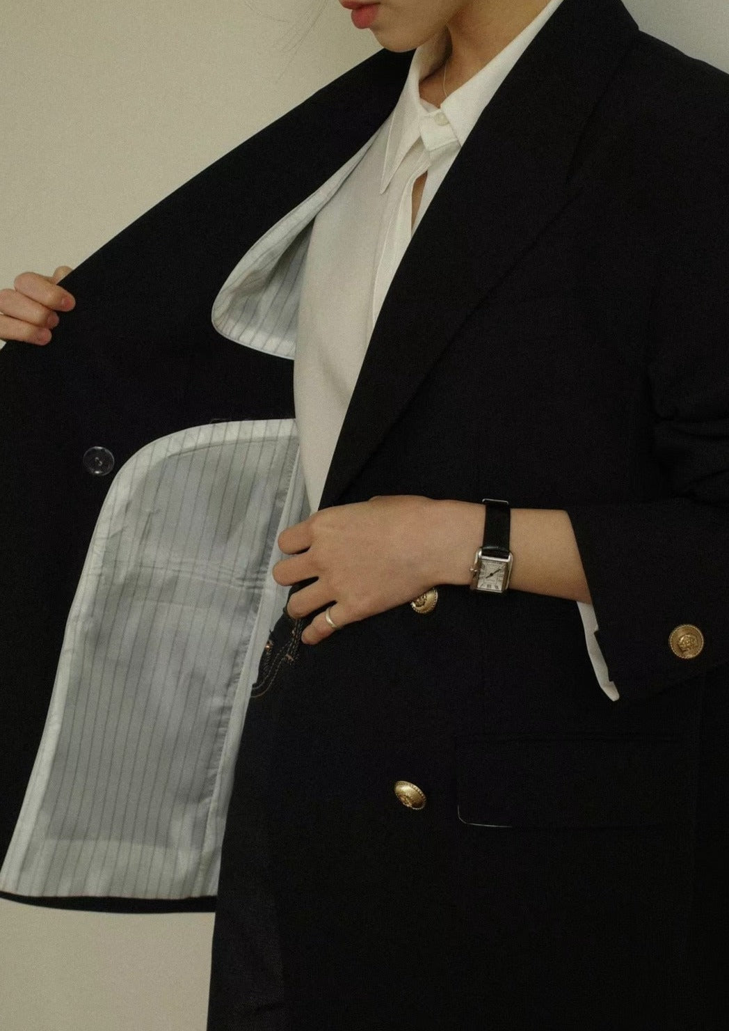 (Premium) Vintage Gold Buttons Blazer