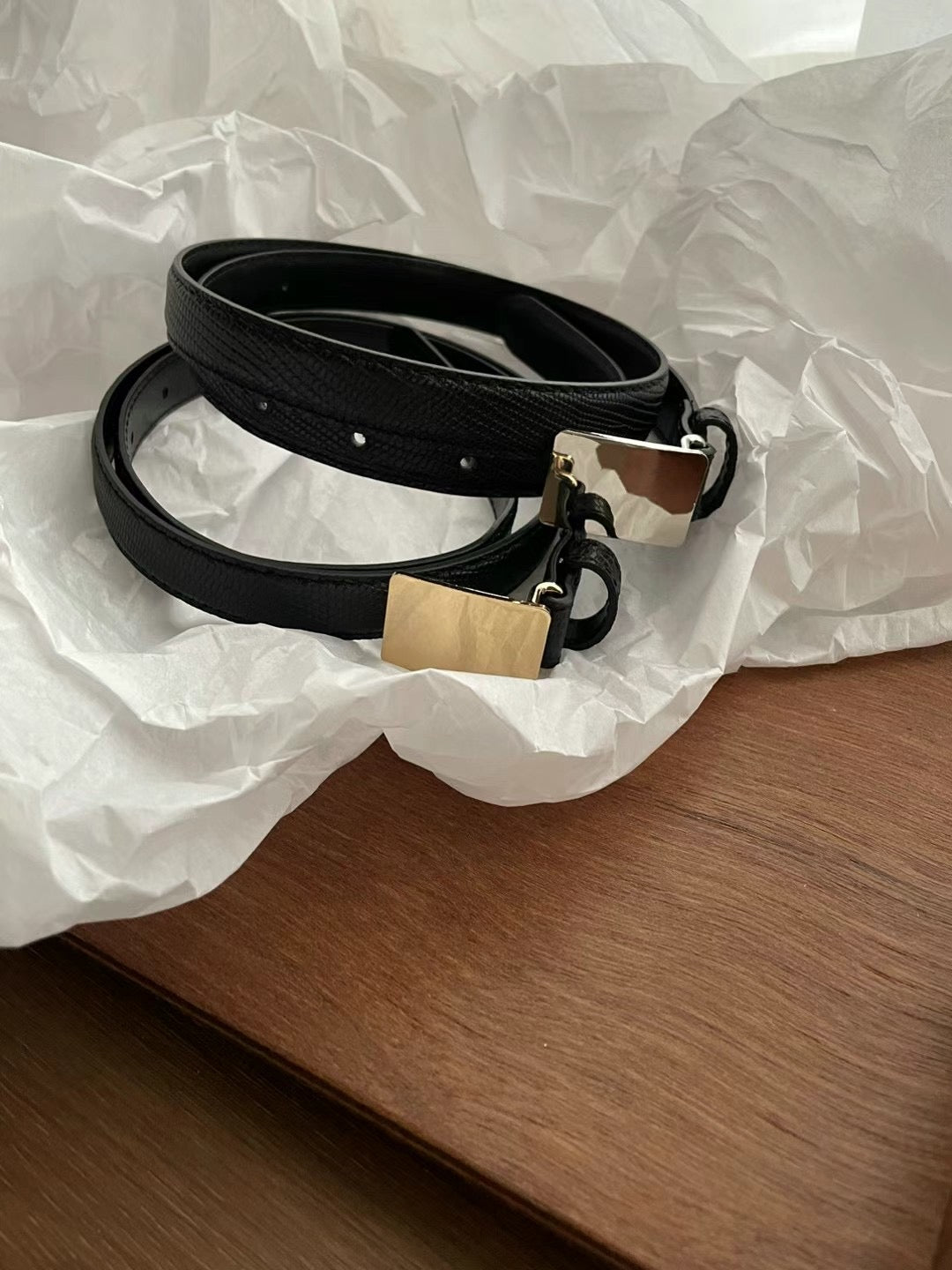 (Premium) Square Buckle Cow Leather Belt