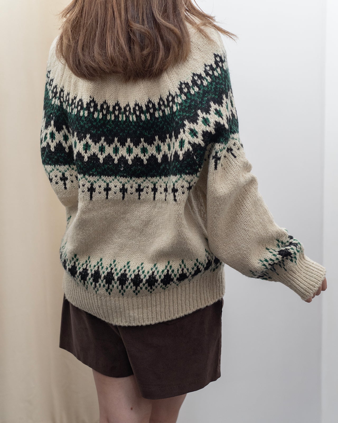 Christmas Snow Pattern Wool Sweater