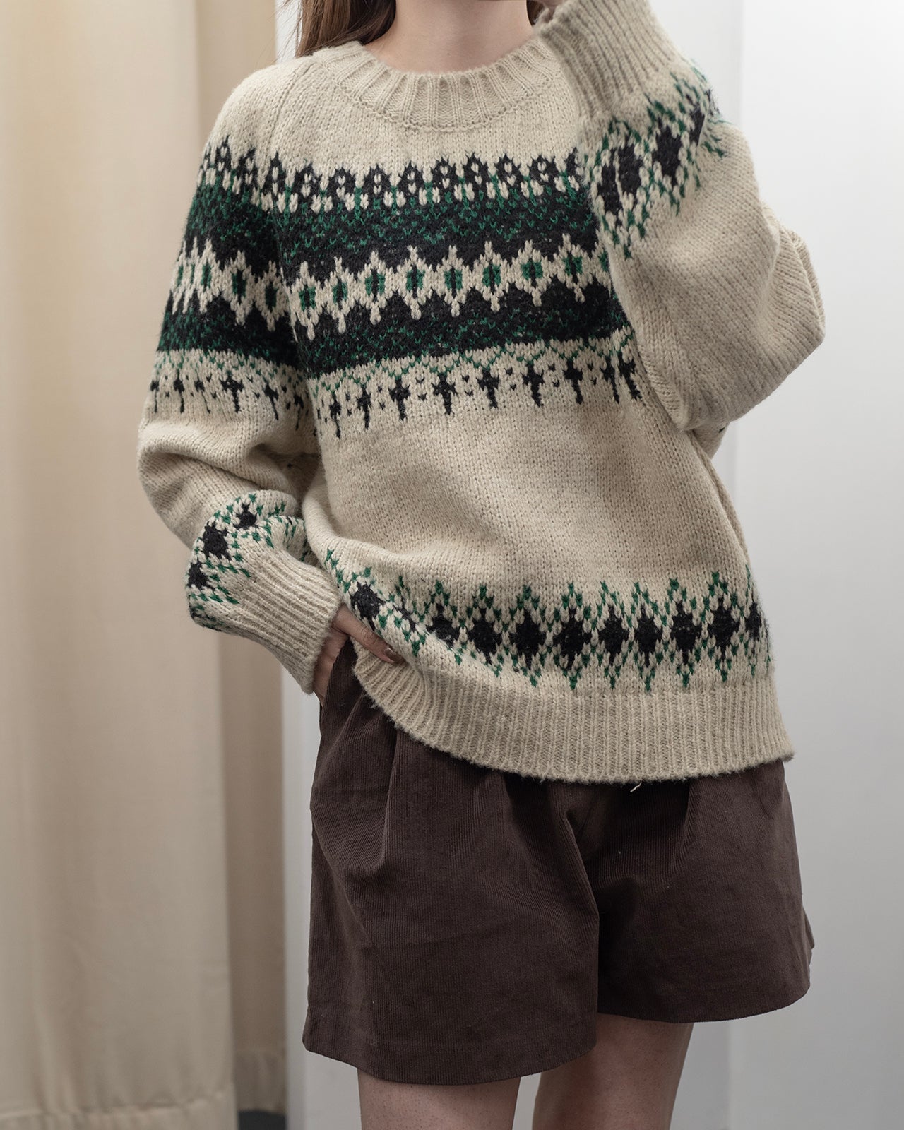 Christmas Snow Pattern Wool Sweater