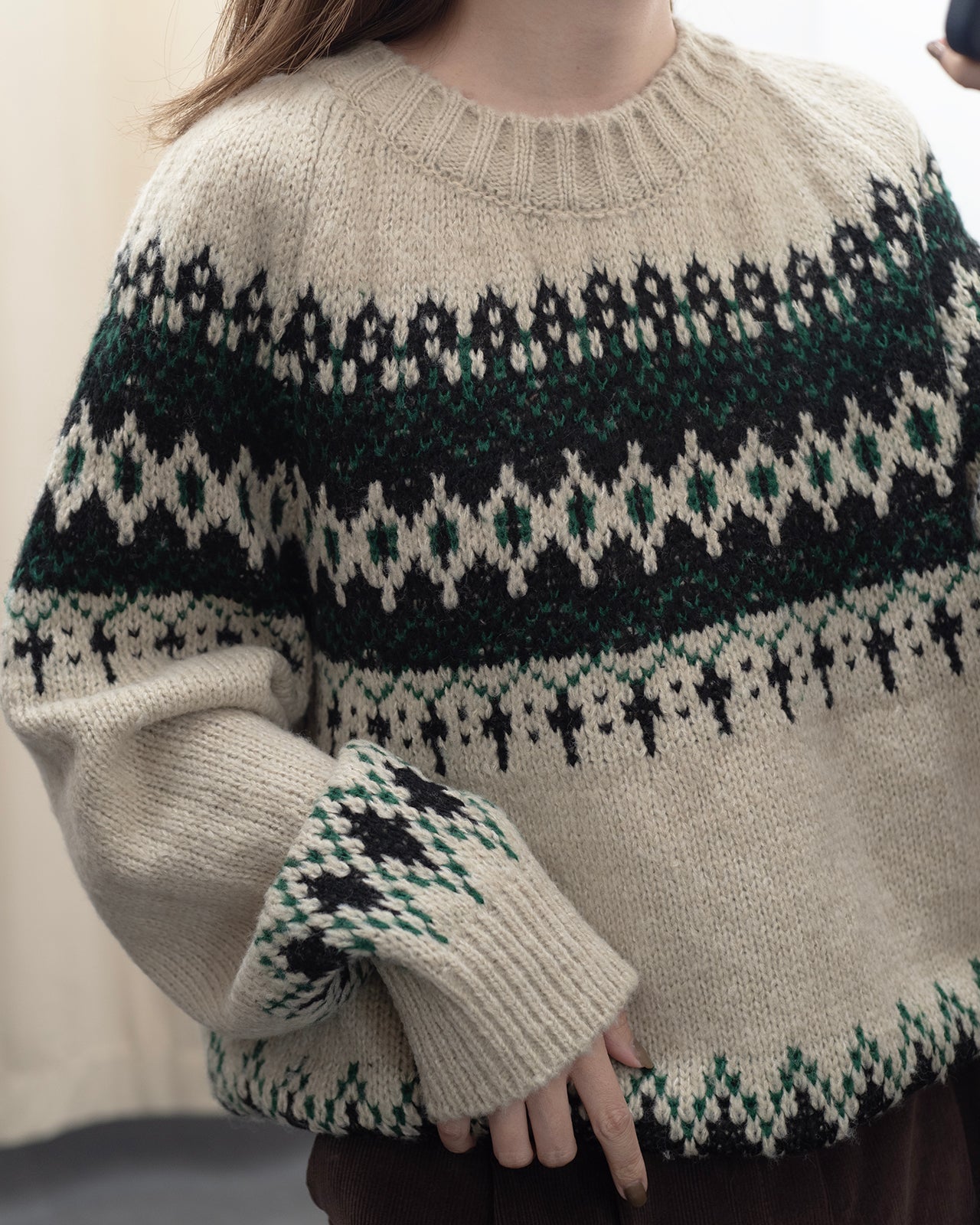 Christmas Snow Pattern Wool Sweater