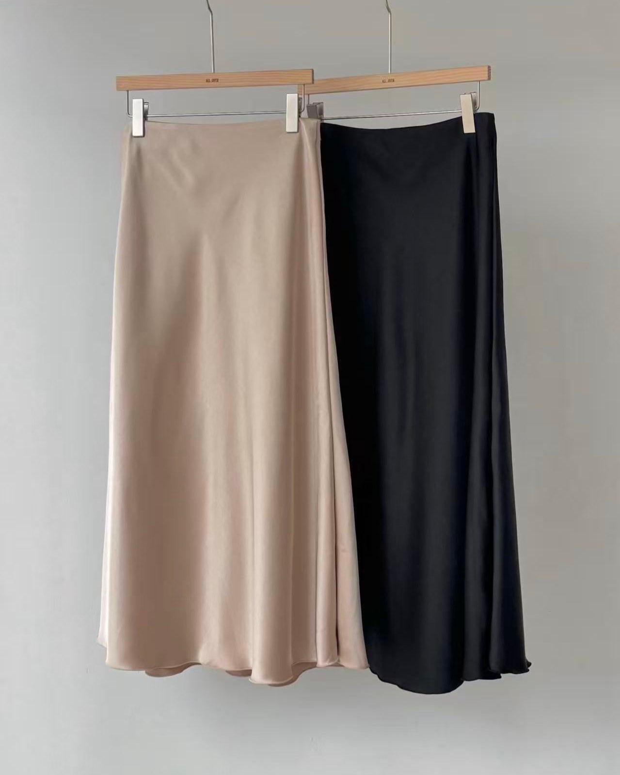 Satin Midi Length Skirt