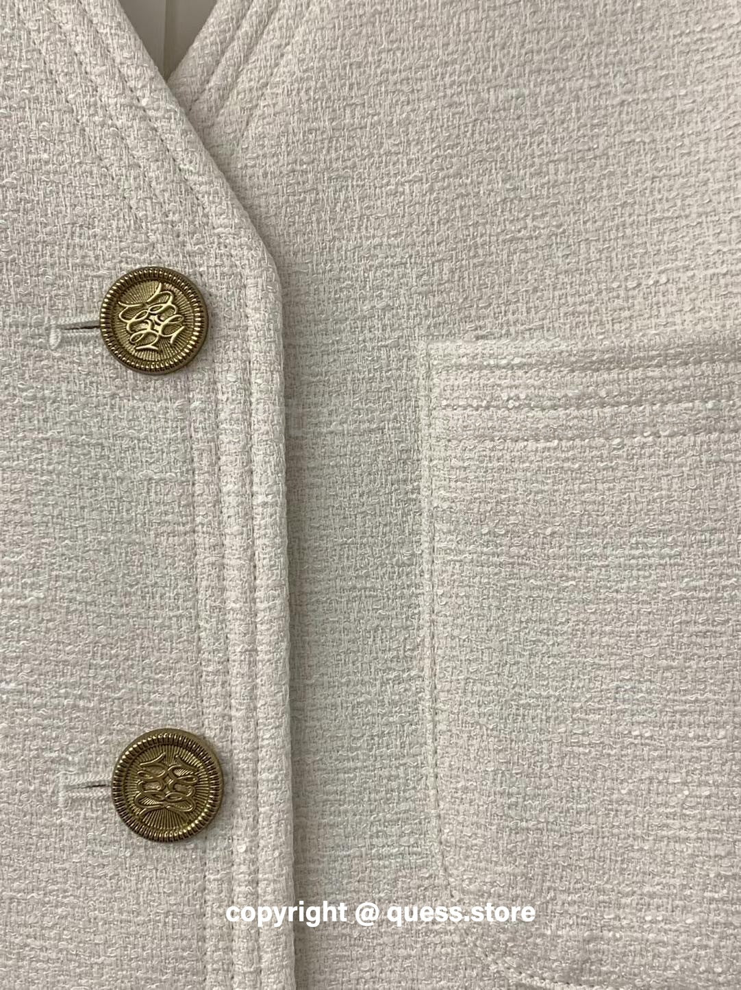 (PREMIUM) V-neck Gold Buttons Blazer